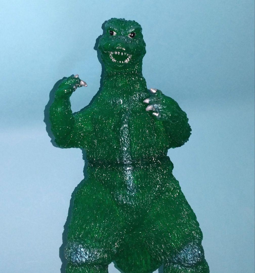 【てんつく工芸】ゴジラ（1974）ソフビキット・クリアグリーン／全高約27cm