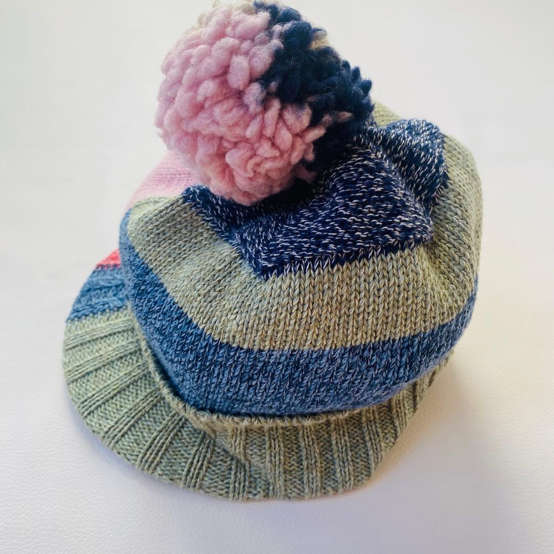 【美品】KAPITAL　キャピタル　ニット帽　ボンボン　パッチワーク　つば付き