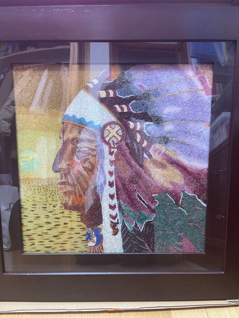 インディアン 鉱石絵画