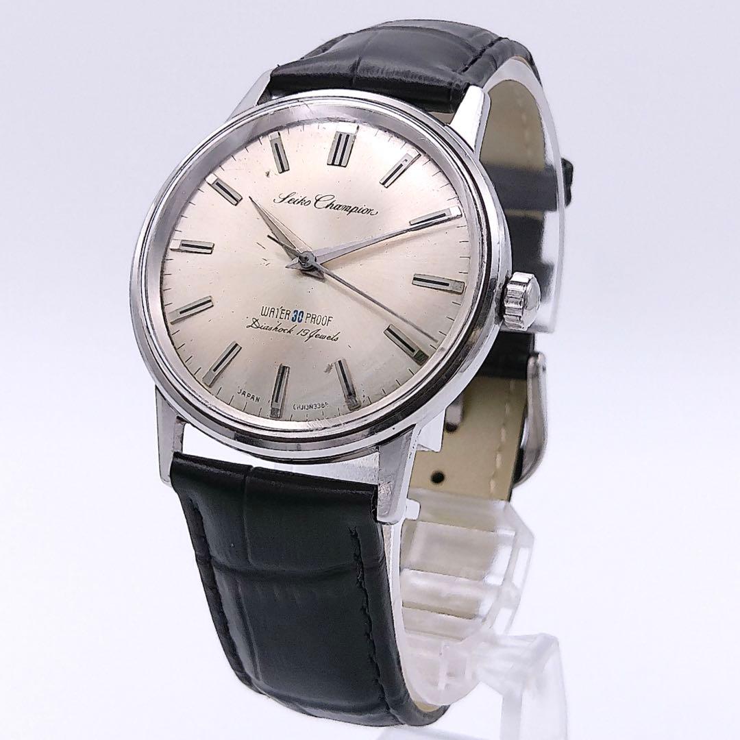SEIKO champion 手巻き 腕時計 ヴィンテージ 稼働品 新品ベルト