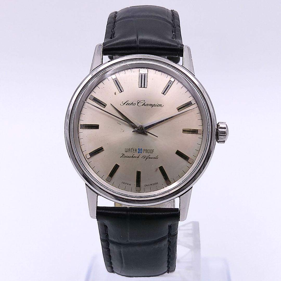 SEIKO champion 手巻き 腕時計 ヴィンテージ 稼働品 新品ベルト