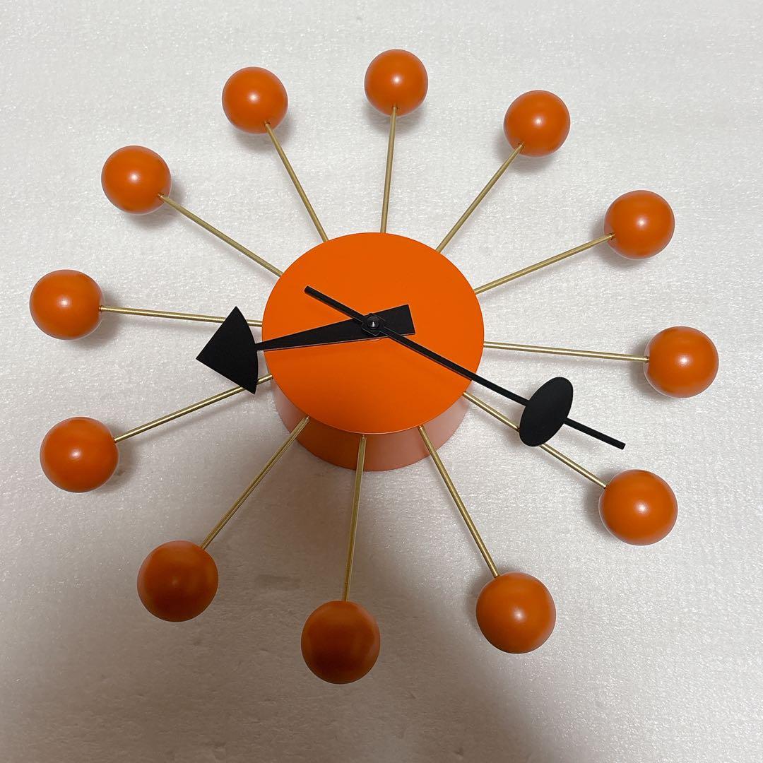 訳あり ボール・クロック ジョージネルソン リプロダクト オレンジ 長針歪み
