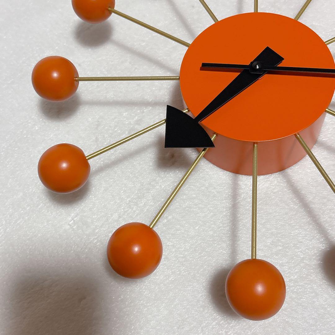 訳あり ボール・クロック ジョージネルソン リプロダクト オレンジ 長針歪み