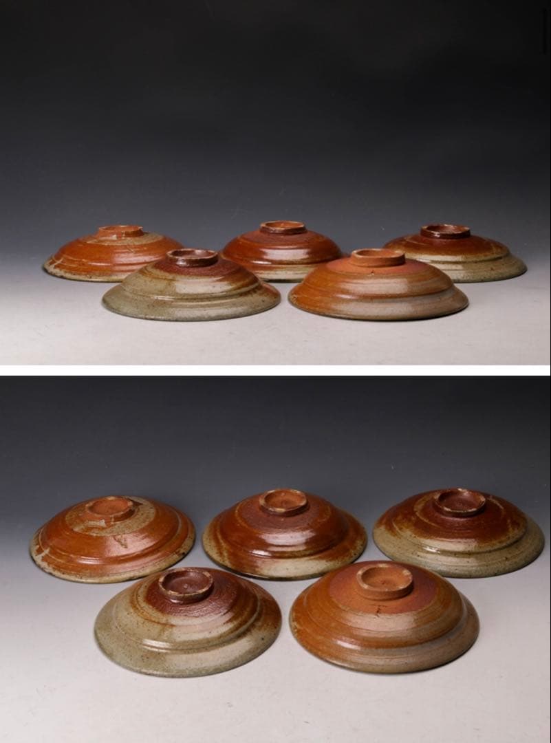 中里隆　唐津焼　絵唐津　6寸皿　5客セット　中里太亀　中里健太　中里重利　登り窯