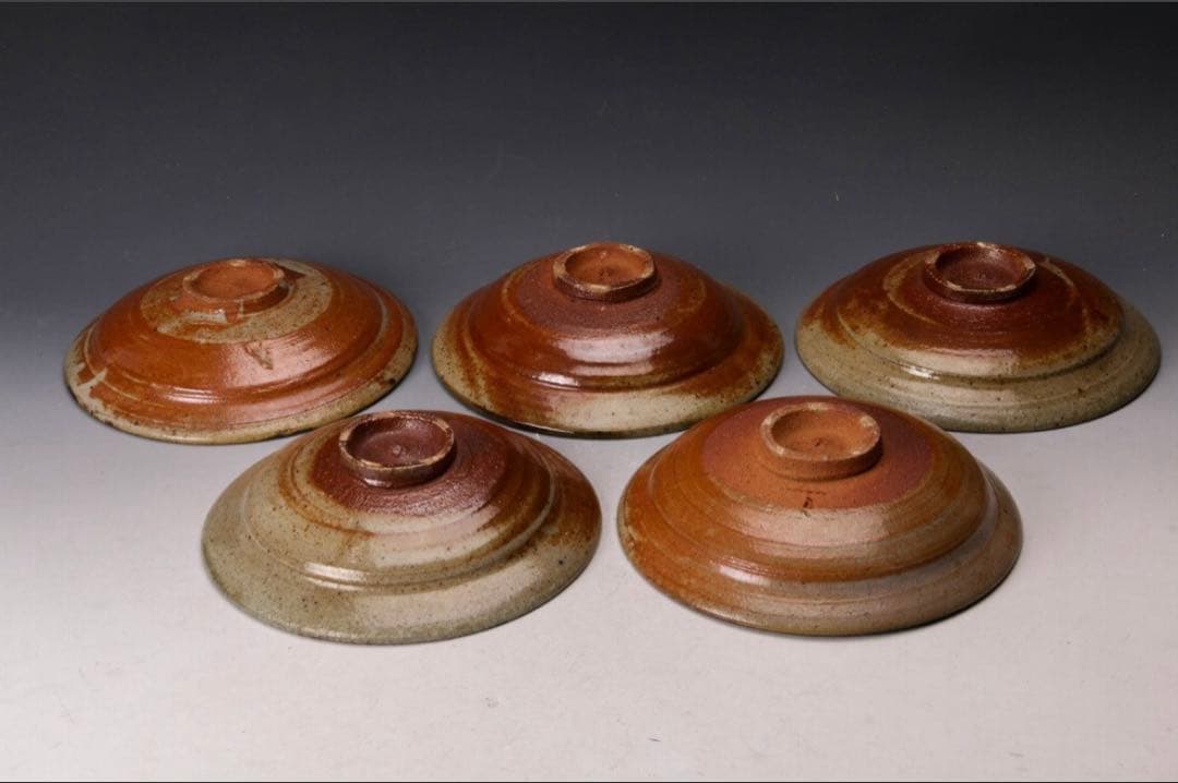 中里隆　唐津焼　絵唐津　6寸皿　5客セット　中里太亀　中里健太　中里重利　登り窯