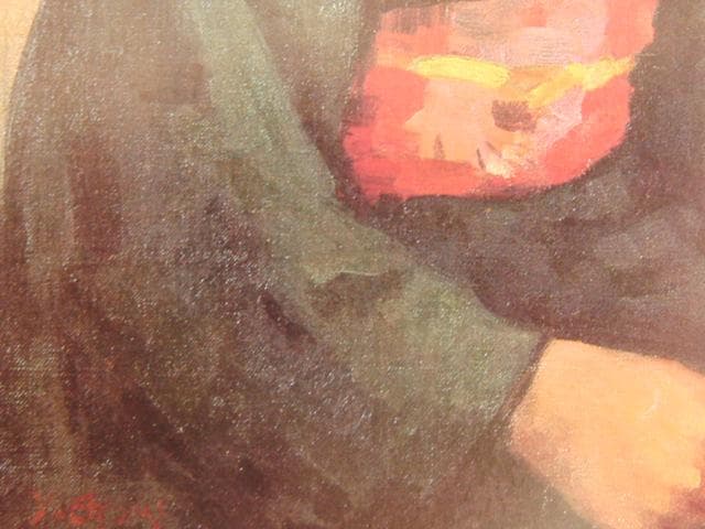 跡見泰、緋扇、希少な画集より、新品高級額・額装付、状態良好