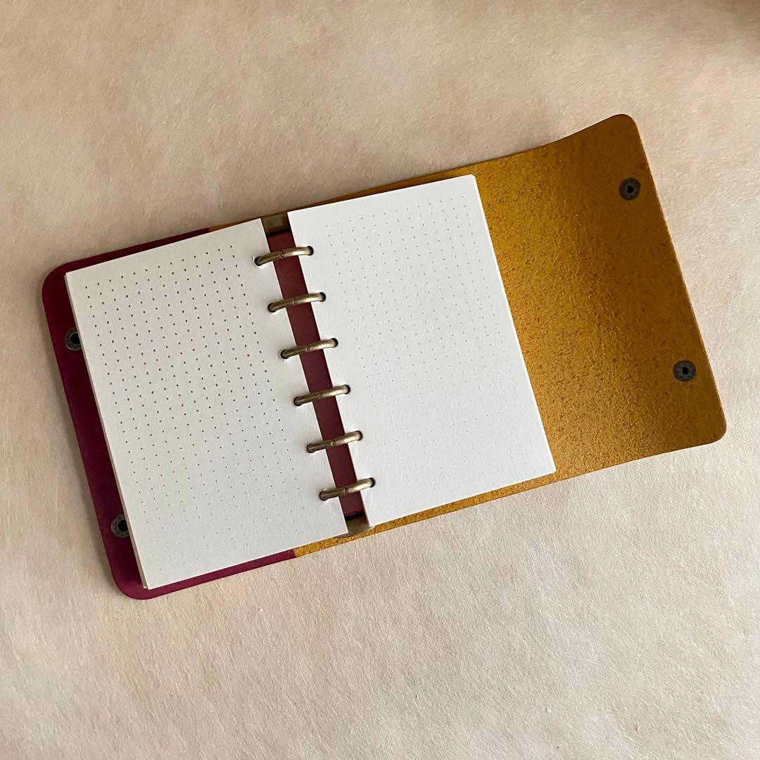自由手帳 ミニ6 ワイン×イエロー