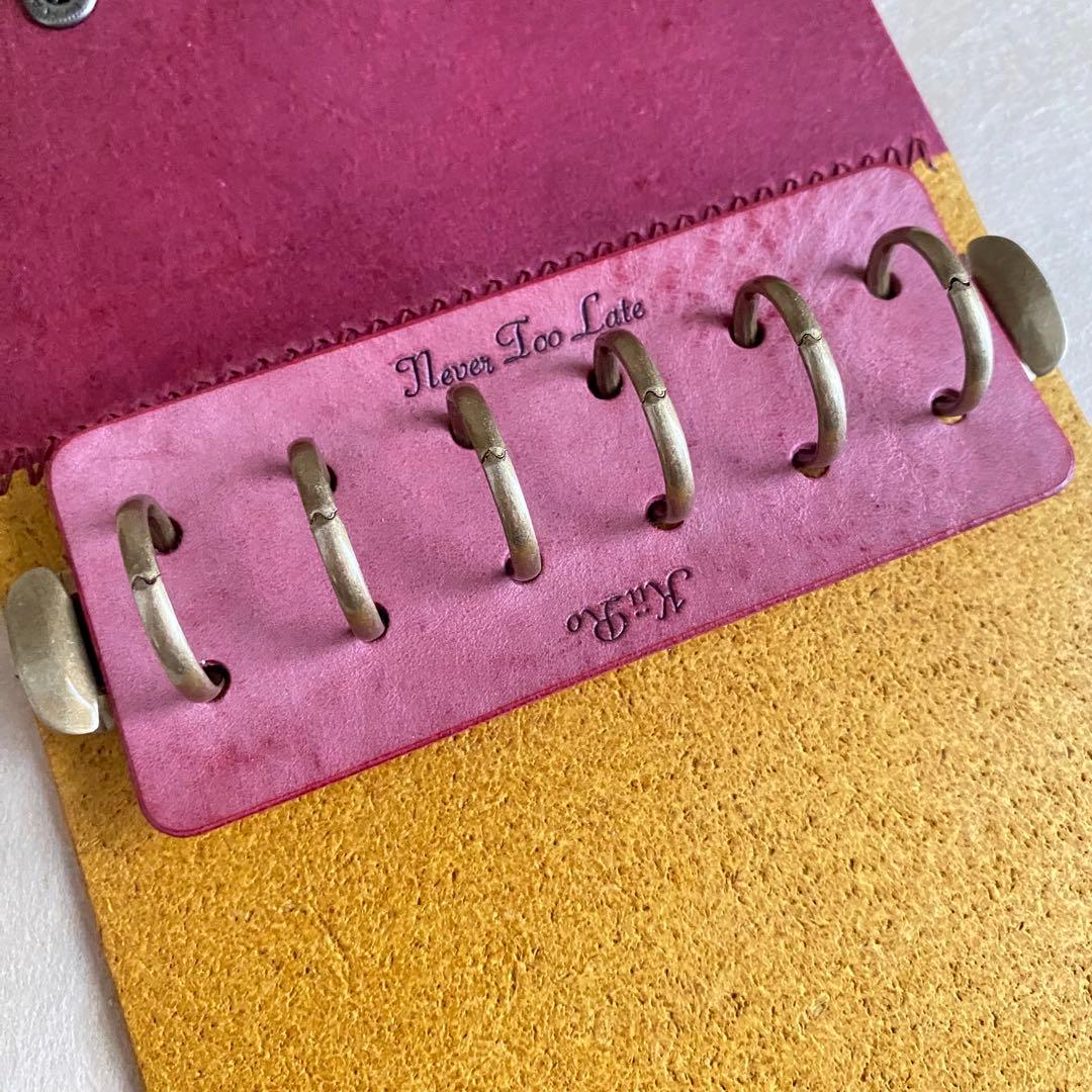 自由手帳 ミニ6 ワイン×イエロー