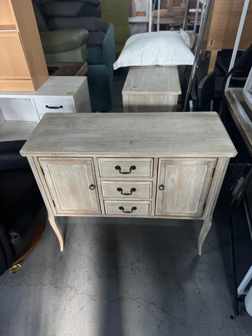 【moco】ナチュラル木製キャビネット 3引き出し 2扉 173