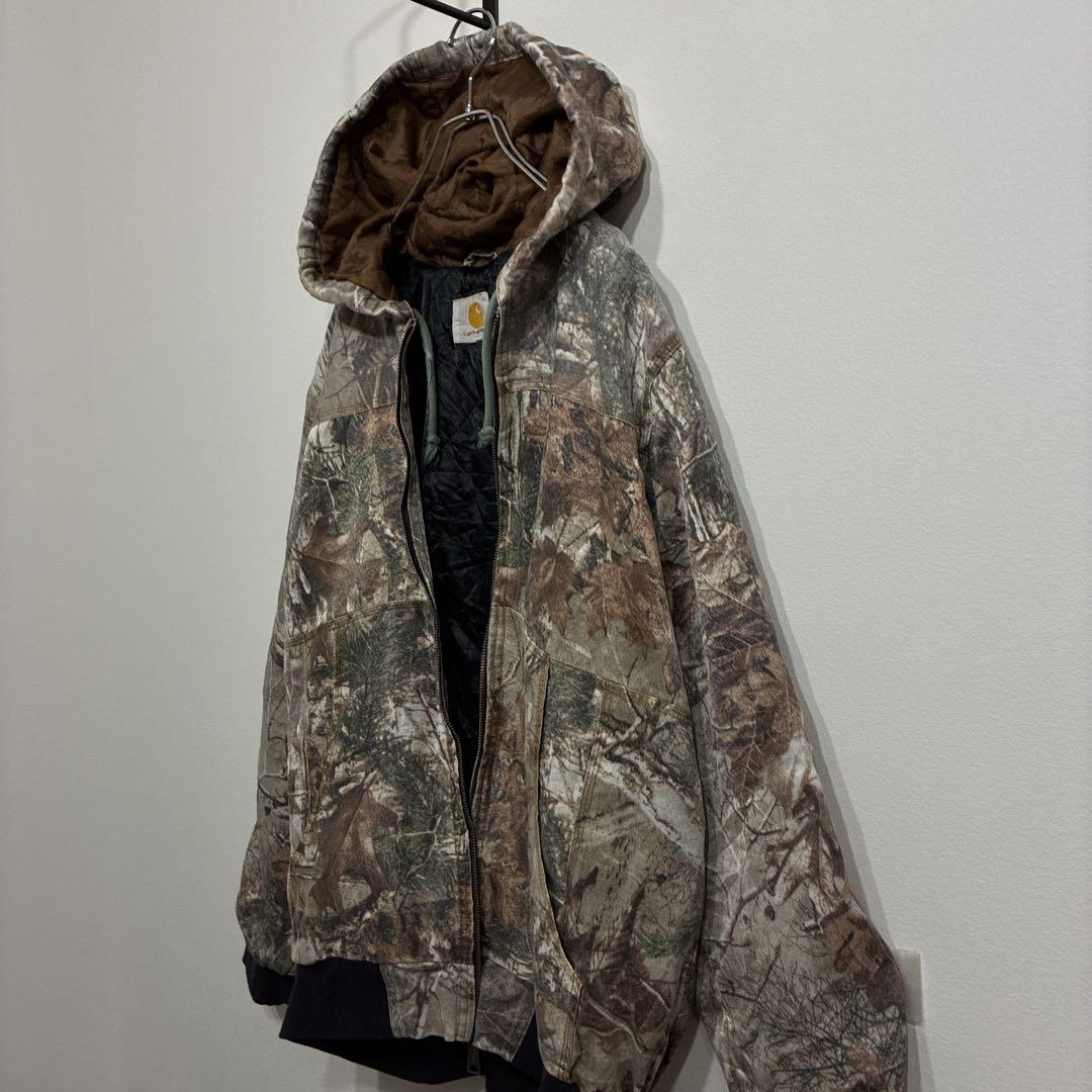 難あり❗️カーハート　リアルツリージャケット　M90sワンポイント刺繍ロゴ古着レア