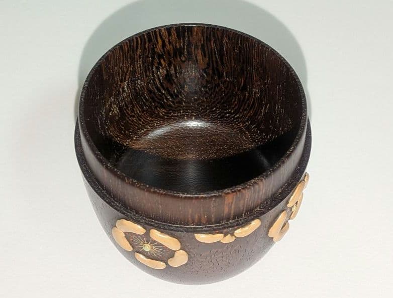 『茂利漆』茶器　光宣作　棗　茶道具　茶入　漆芸　浮彫　花梅表千家裏千家千利休