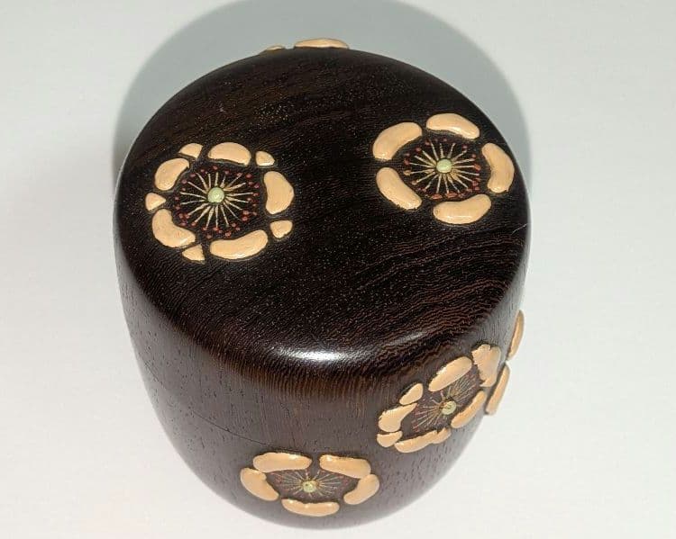 『茂利漆』茶器　光宣作　棗　茶道具　茶入　漆芸　浮彫　花梅表千家裏千家千利休