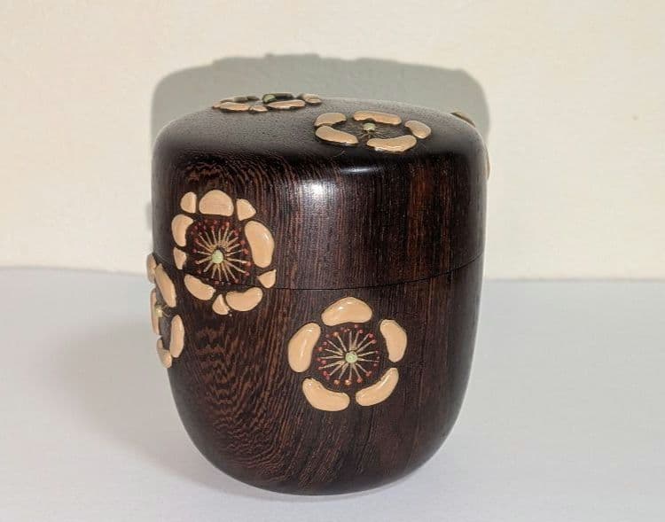 『茂利漆』茶器　光宣作　棗　茶道具　茶入　漆芸　浮彫　花梅表千家裏千家千利休