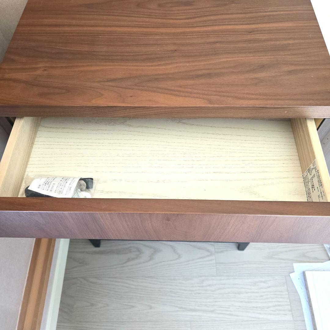 エルヴェ ブラウン 浅引き出し3段チェスト