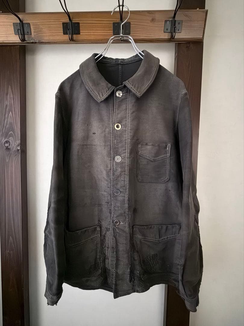 40s ブラックモールスキンジャケット Le Mont St Michel