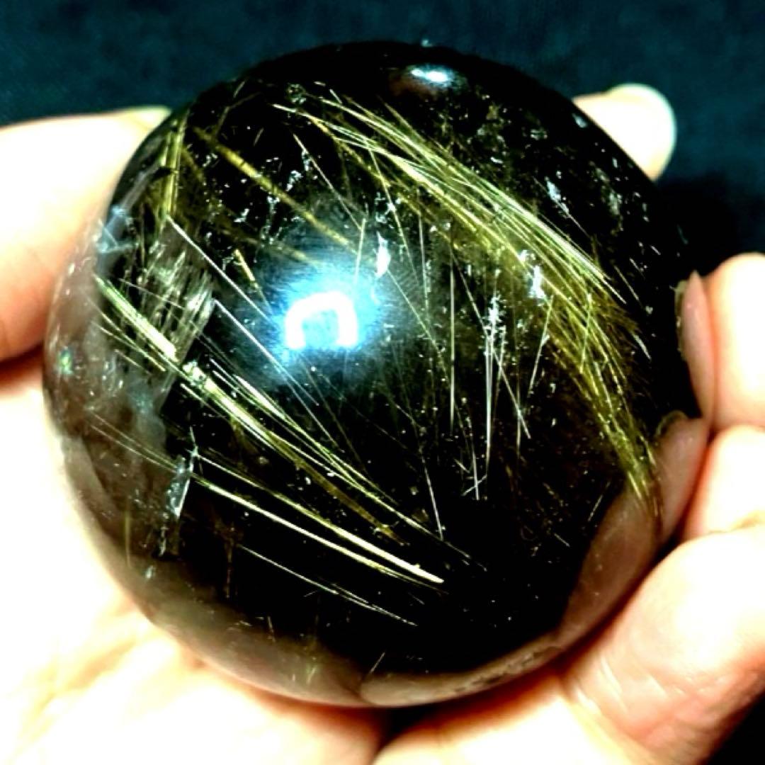 48mm ゴールドルチルクォーツ　金針水晶　パワーストーン