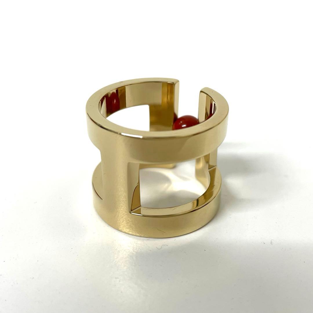 【TK】HERMES エルメス ペルレ GP スカーフリング ゴールド