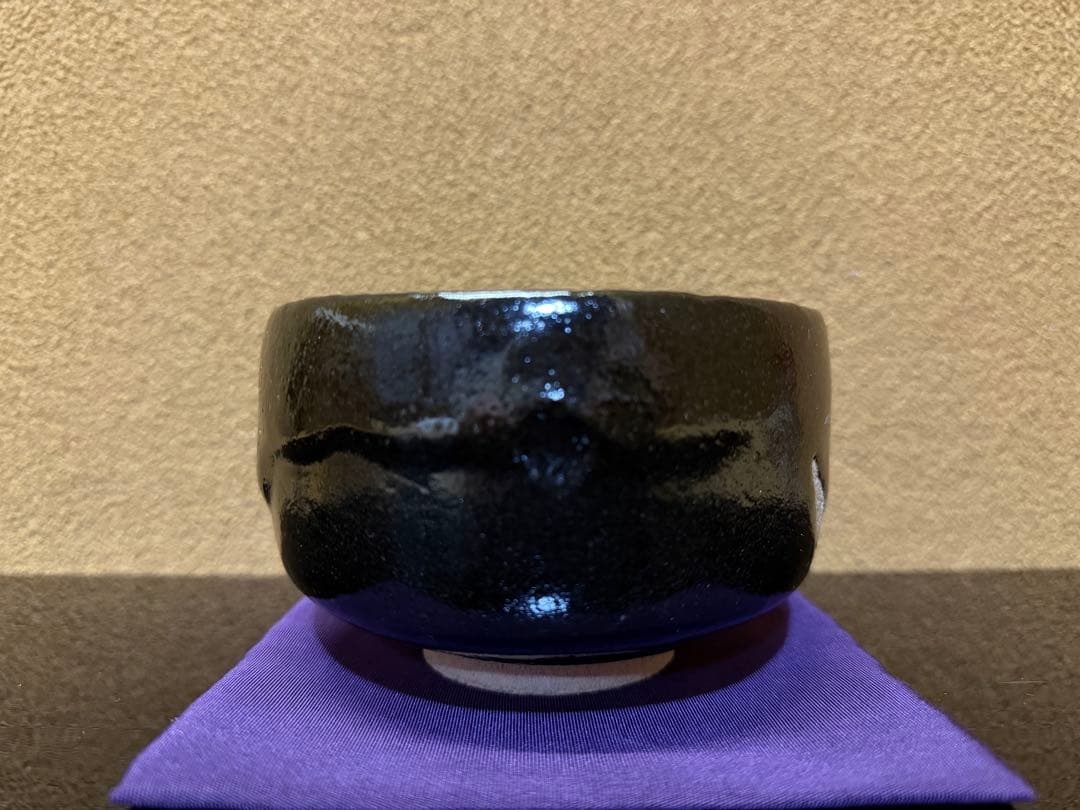 京焼　佐々木昭楽　のんかう千鳥写　黒茶碗　共箱