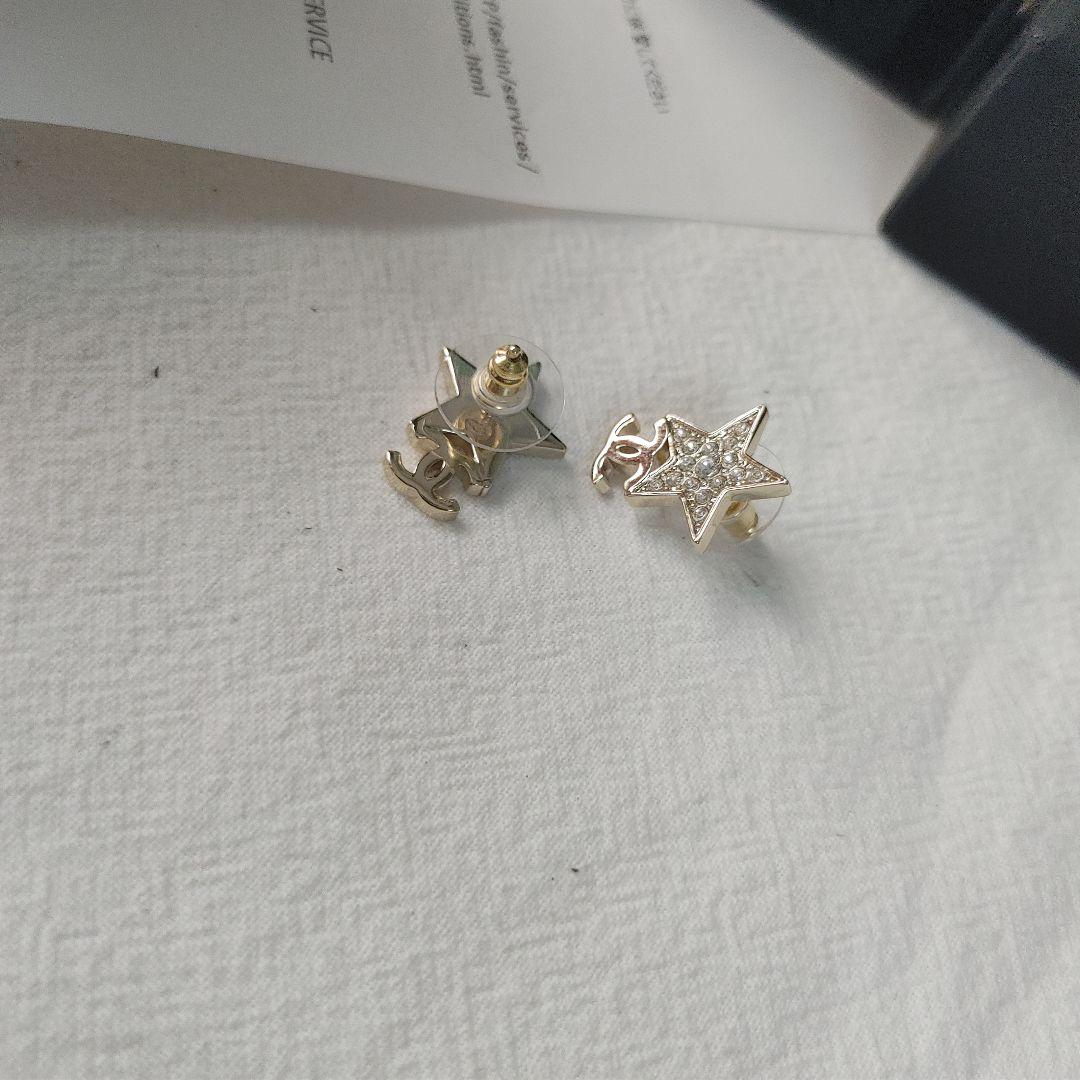 CCマーク スター 星 ピアス ラインストーン