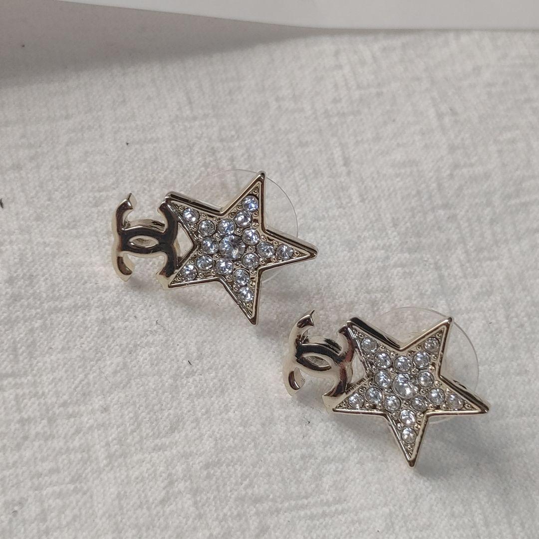 CCマーク スター 星 ピアス ラインストーン