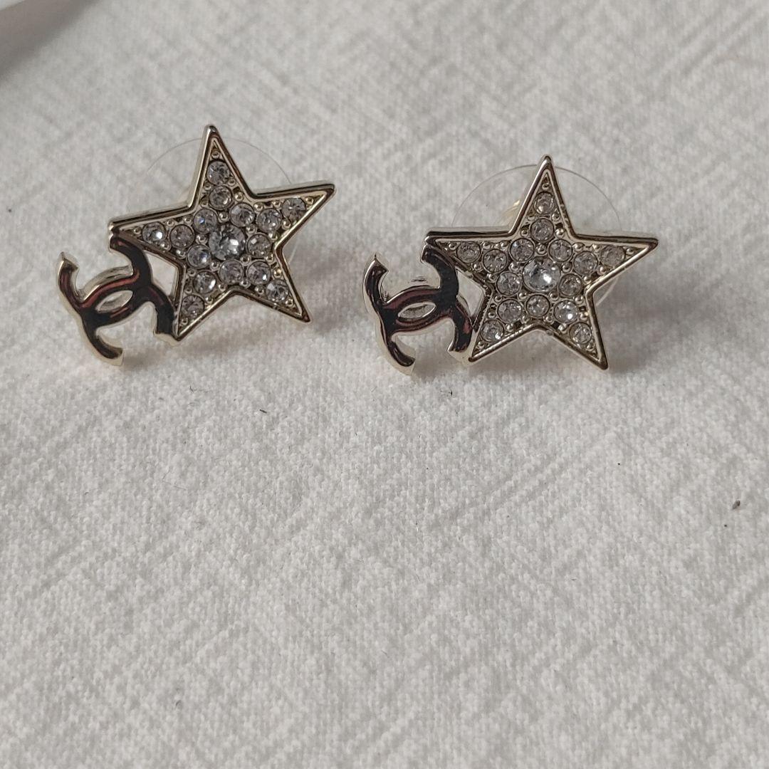 CCマーク スター 星 ピアス ラインストーン