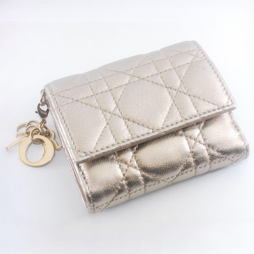 美品＊Lady Dior＊ディオール＊ロータスウォレット＊カナージュ＊三つ折り