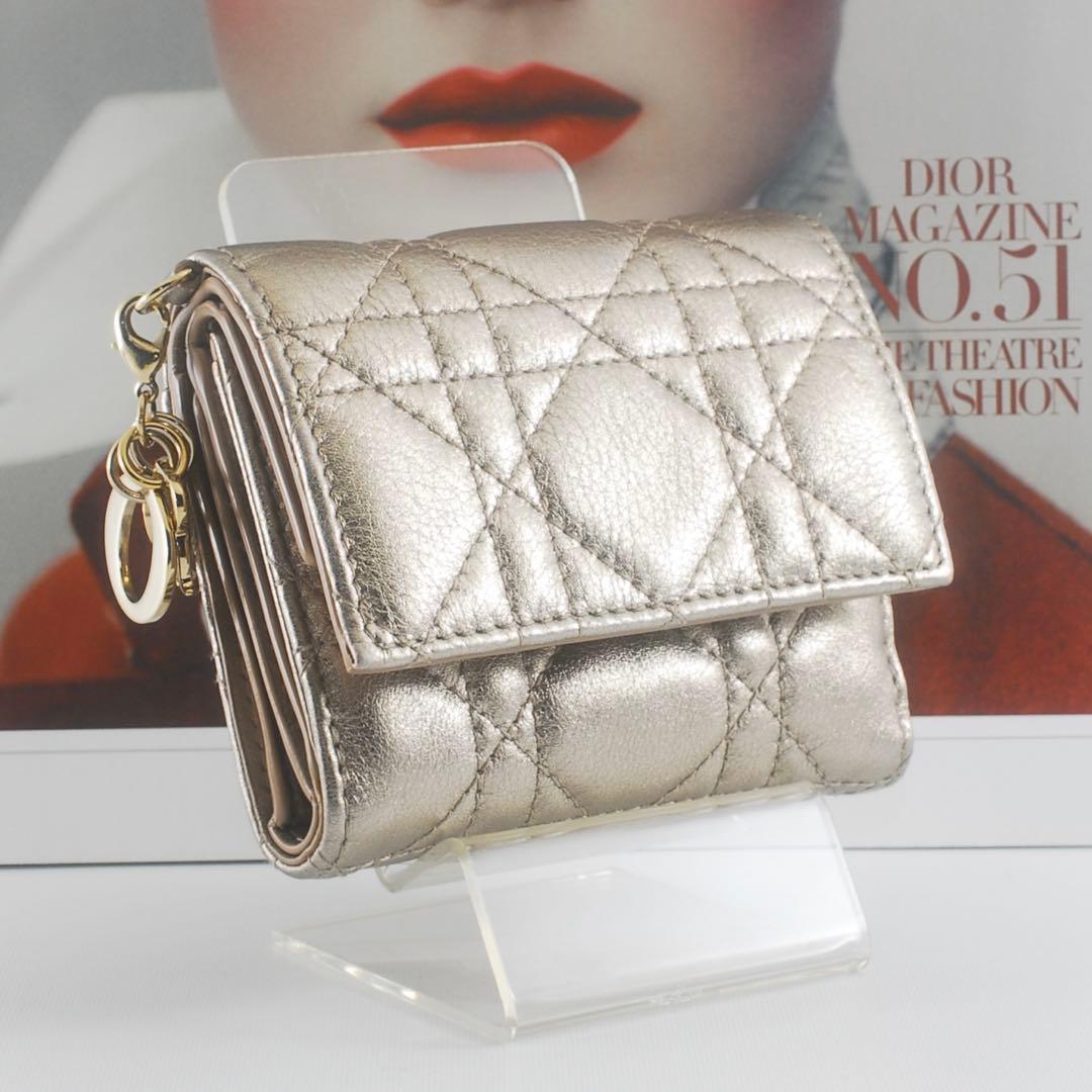 美品＊Lady Dior＊ディオール＊ロータスウォレット＊カナージュ＊三つ折り