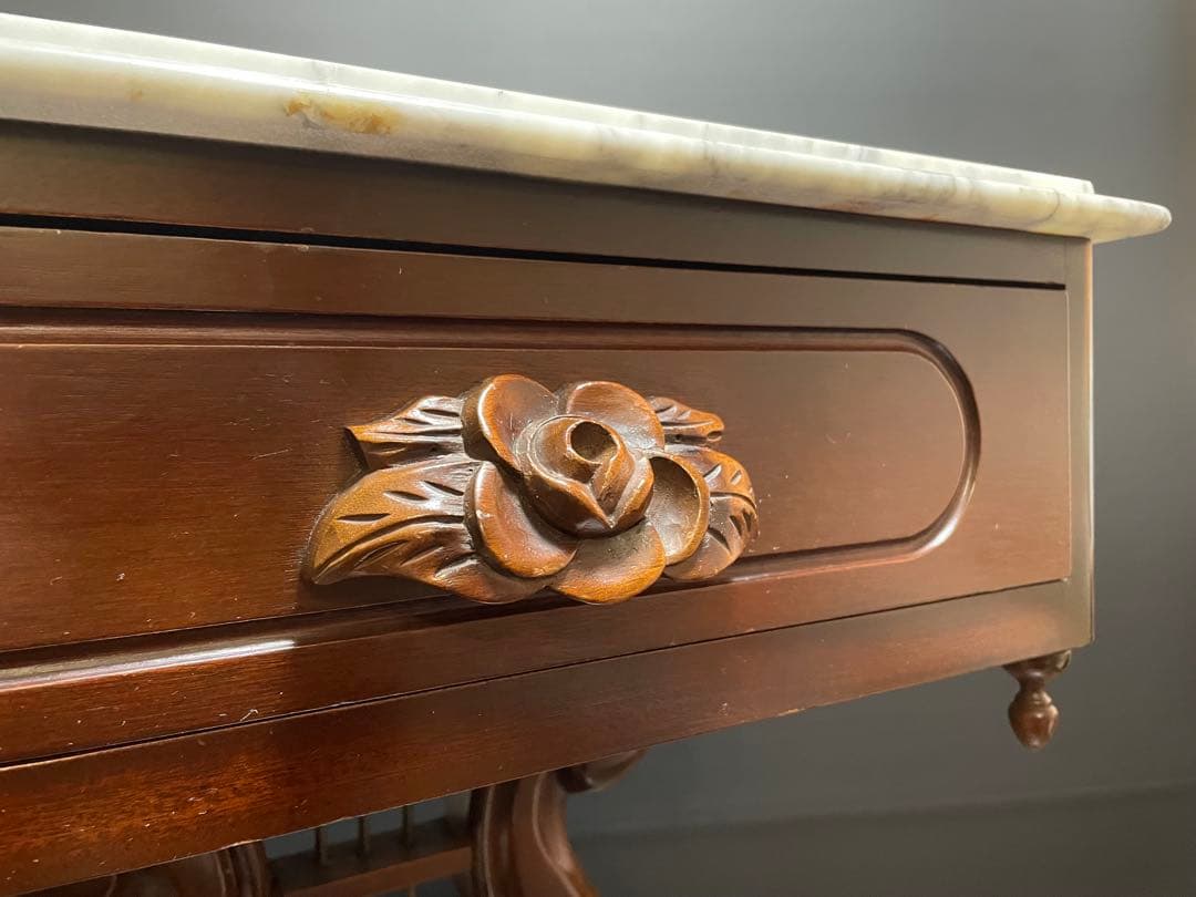 イタリア製　大理石　ハープ　サイドテーブル