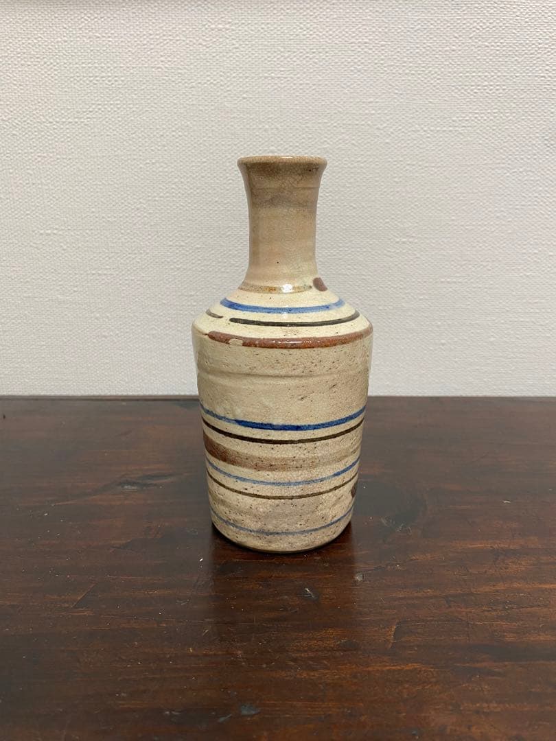 瀬戸輪線文徳利　麦藁