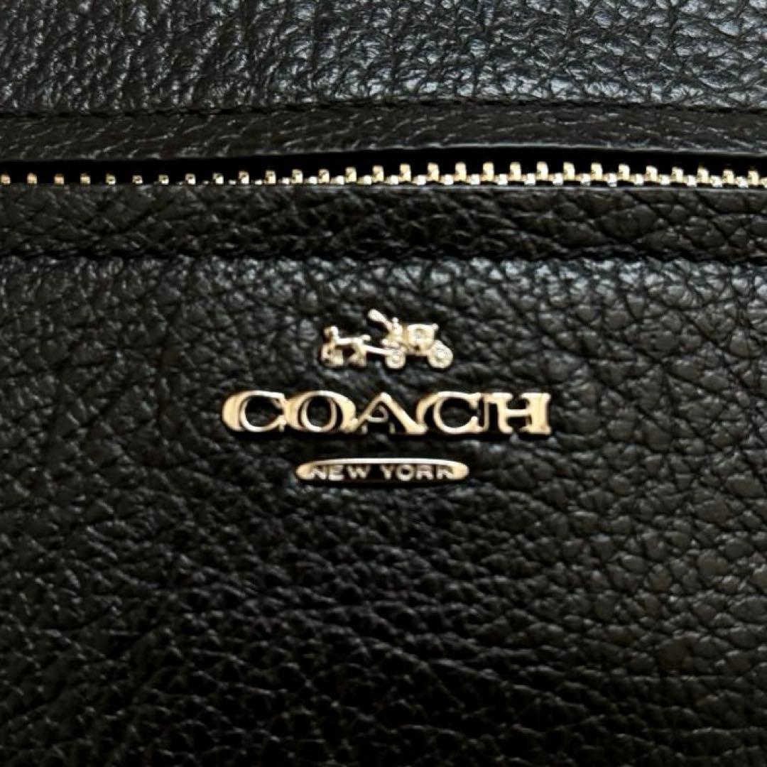 美品✨ コーチ ショルダーバッグ チェーン レザー ブラック ミニ クラッチ