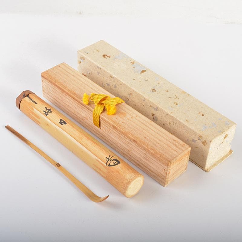 茶道具　前大徳　藤井誠堂作　茶杓　銘「好日」　共筒共箱　V　6124