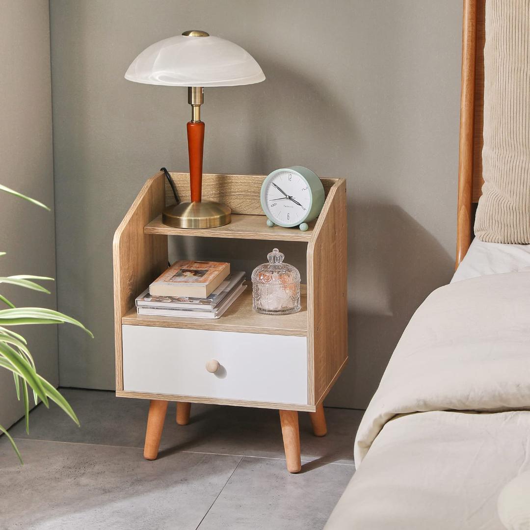 ☆サイドテーブル ナイト ベッド周り収納 多機能 引出し　北欧