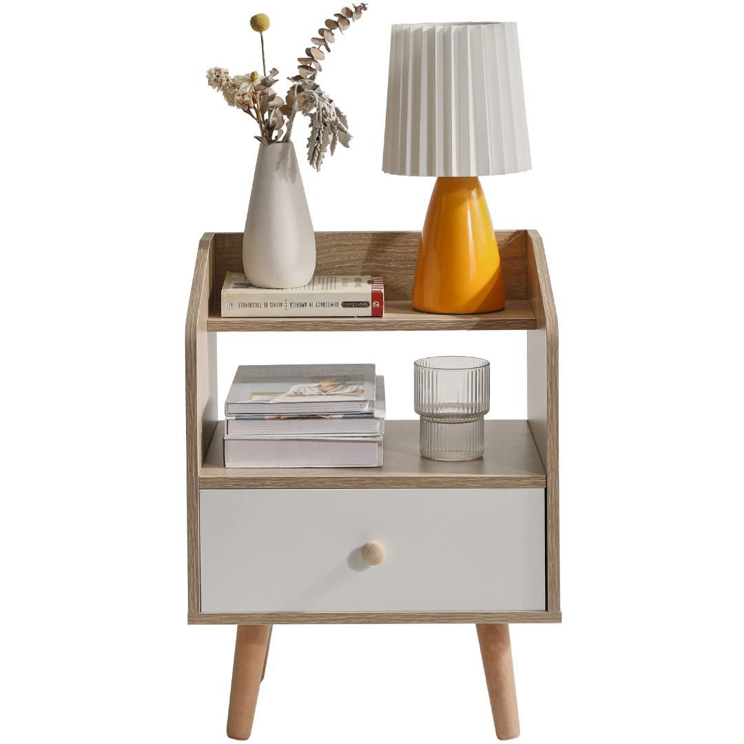 ☆サイドテーブル ナイト ベッド周り収納 多機能 引出し　北欧