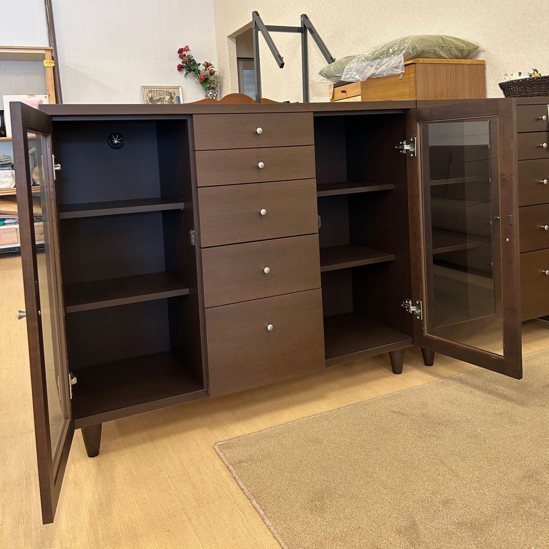展示品★サイドボード リビングボード 書棚 フリーボード キャビネット 飾棚