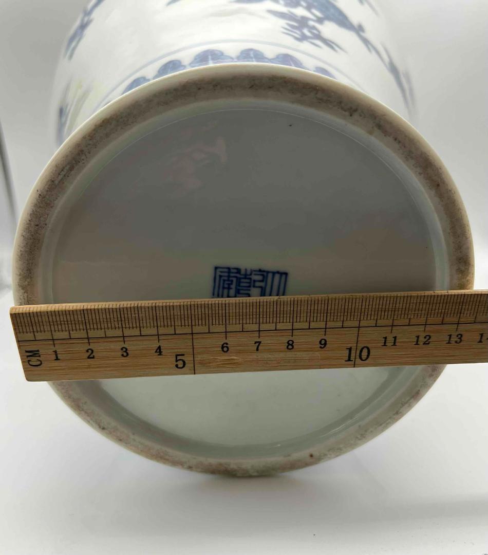 清乾隆時代　【大清乾隆年製】在銘　青花 染付多子多福多寿文梅瓶 (B-69)