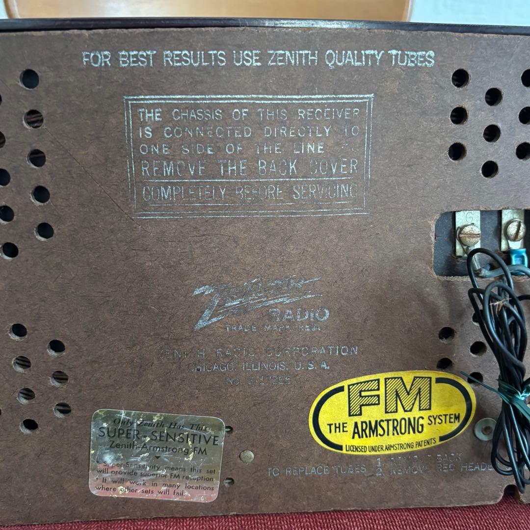 【ZENITH】ヴィンテージ真空管ラジオ　USA AM・FM※動作確認済