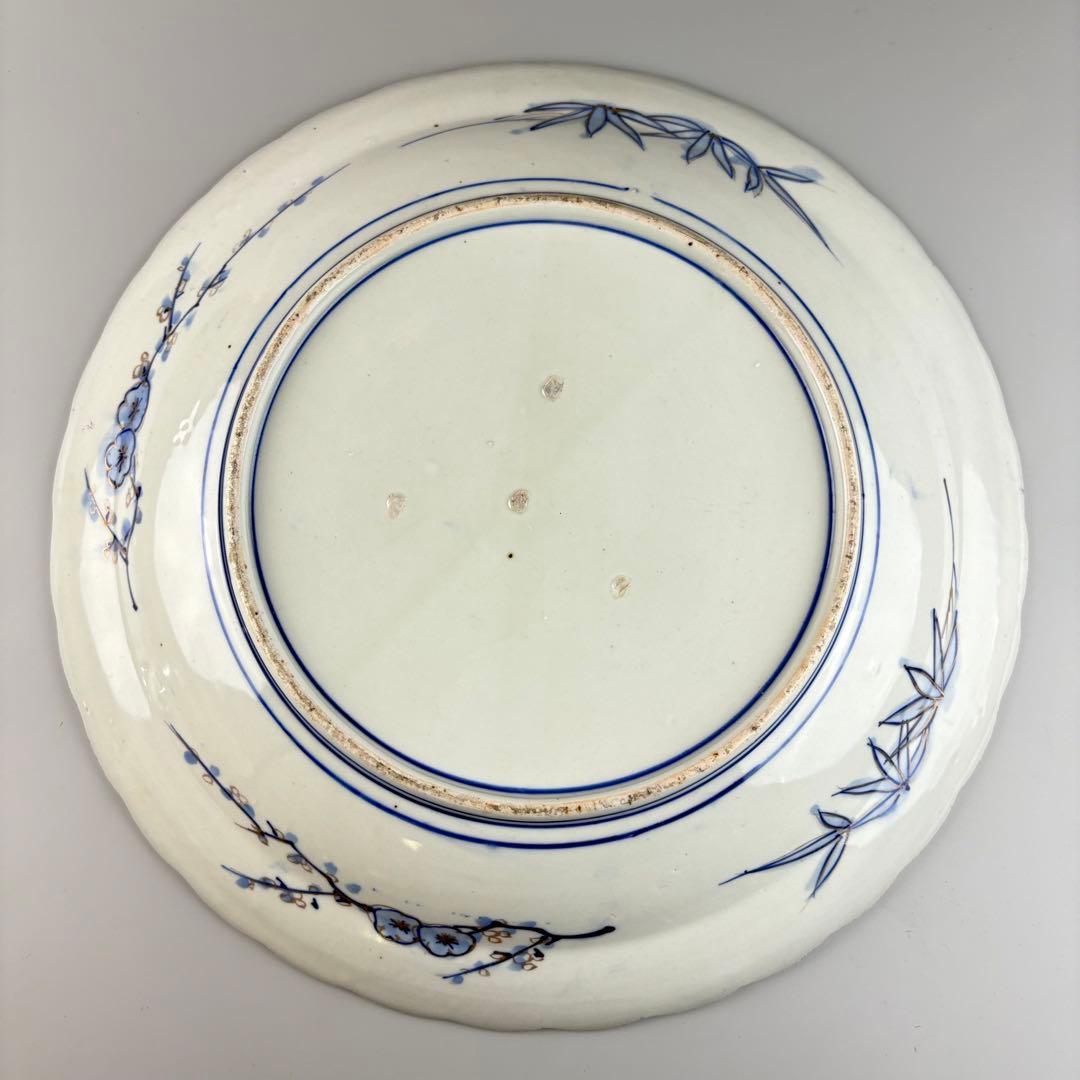 古伊万里 染付 丸皿 時代 皿 飾皿 大皿 絵皿 アンティーク