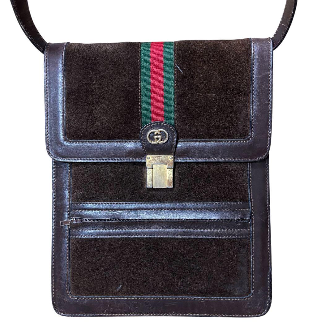 GUCCI グッチ シェリーライン ショルダーバック サコッシュ 金具 大容量