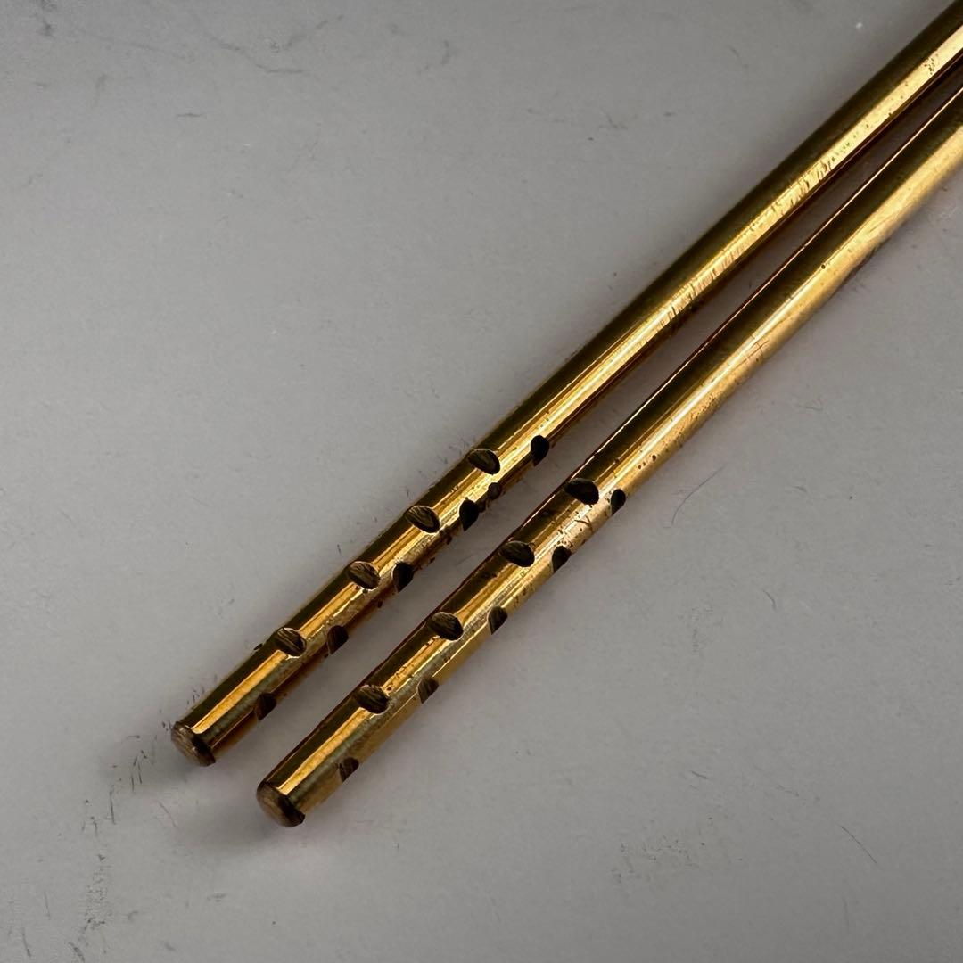 茶道具　唐銅　瓢頭　角　飾火箸　佐藤旺光　共箱　山形　釜師　工芸　稽古　台子