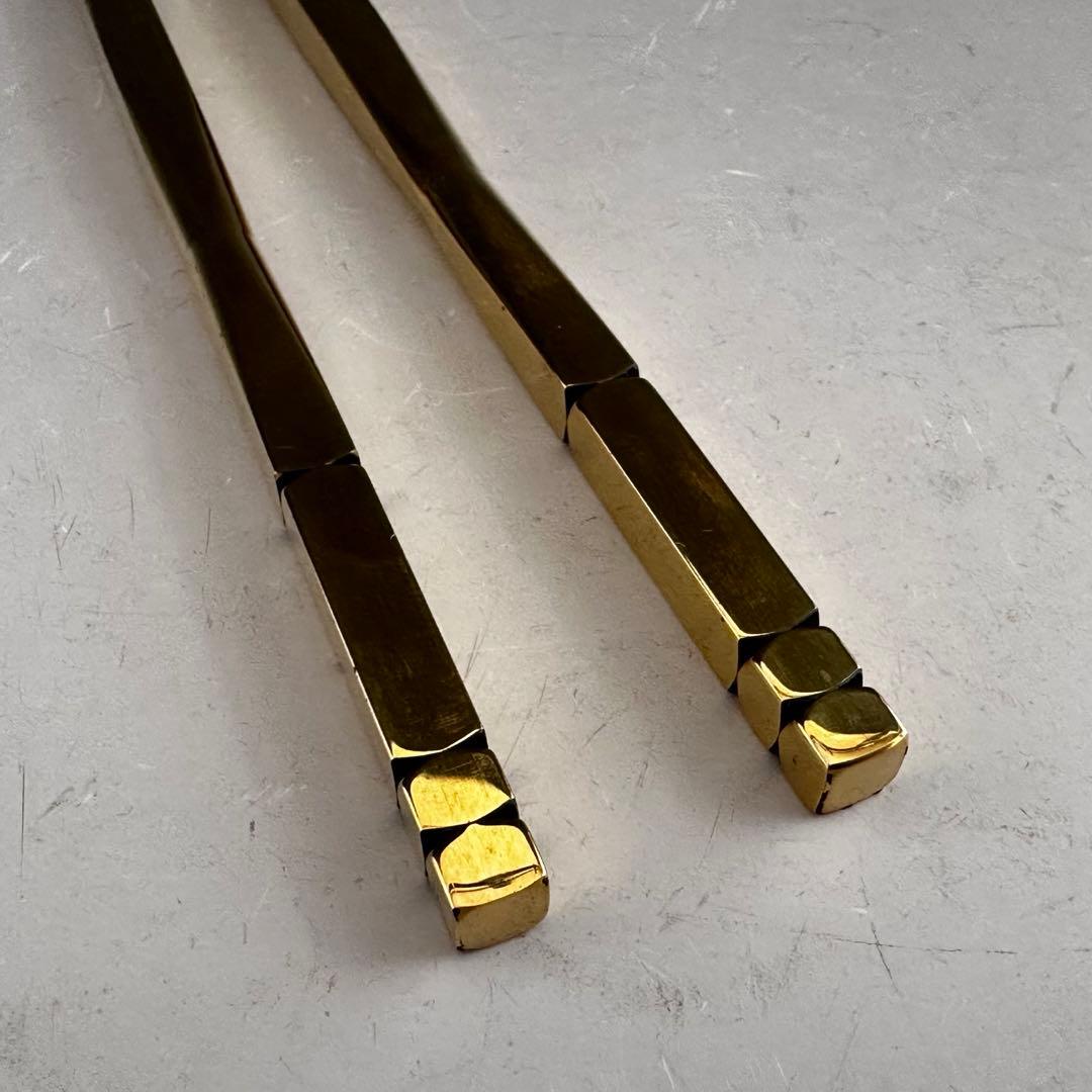 茶道具　唐銅　瓢頭　角　飾火箸　佐藤旺光　共箱　山形　釜師　工芸　稽古　台子