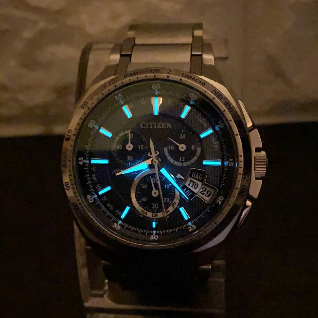 【稼働品】シチズン アテッサ H610-T016791電波ソーラー チタン