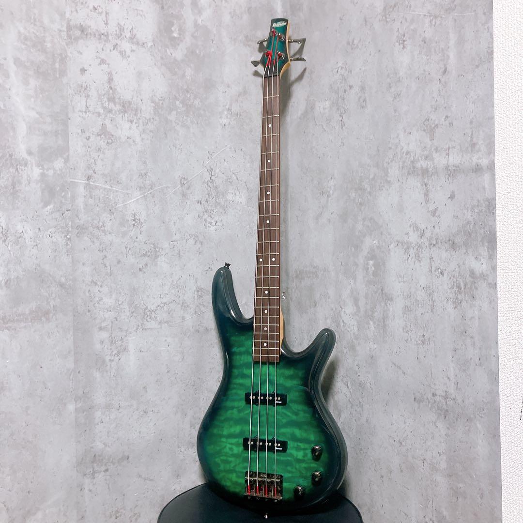 【良品】Ibanez エレキベース グリーンGSR370-TMS？