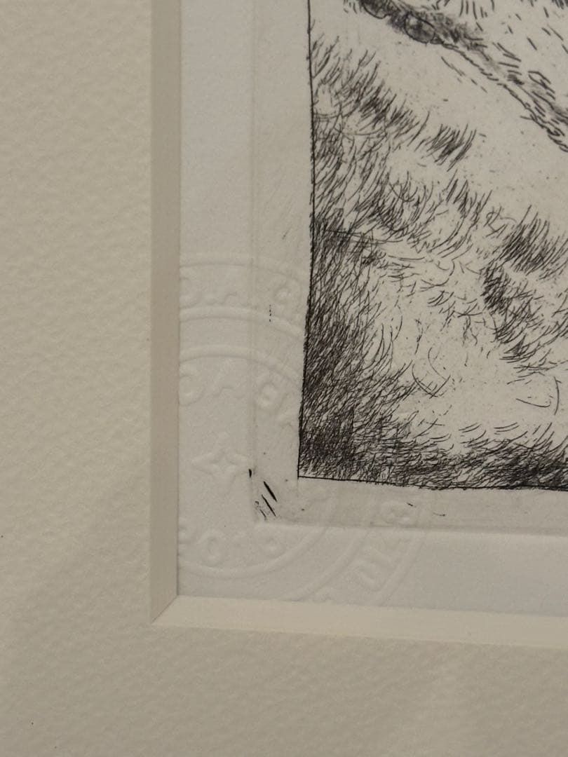 藤田嗣治　猫　額　銅版画　エッチング　シャーマンコレクション