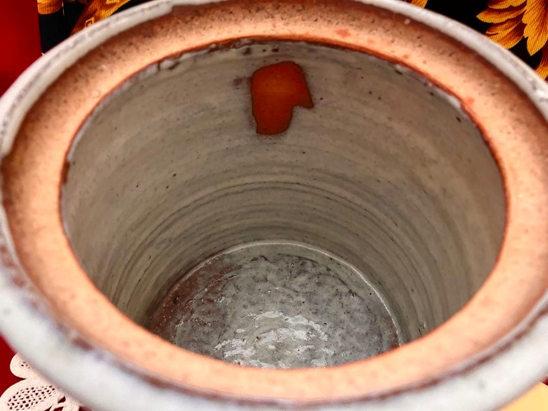 希少　秀逸作　茶道具　人間国宝　十一代三輪休雪（壽雪）　共布　供箱　萩焼　水指