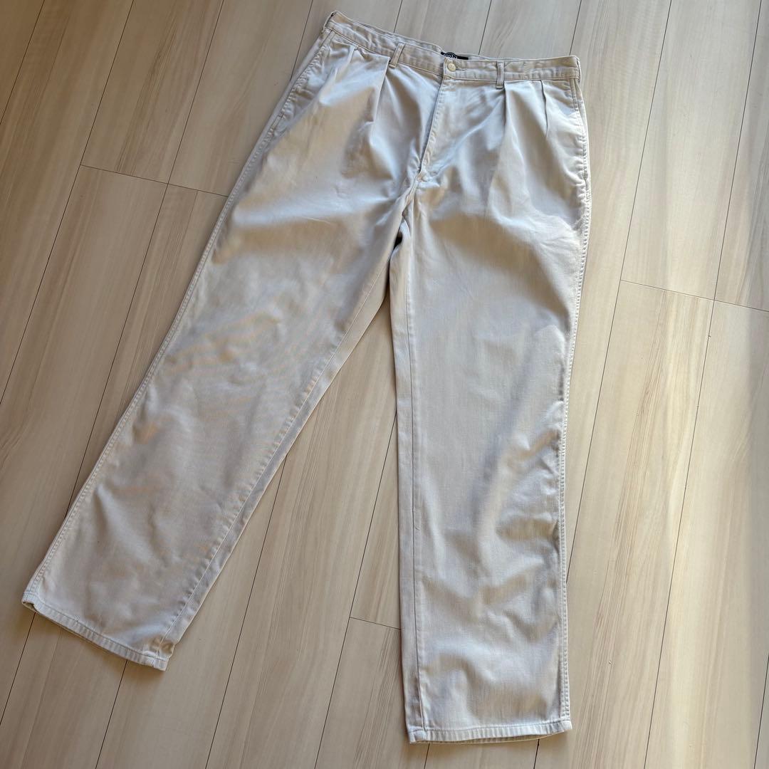 -90s ポロバイラルフローレン ポロチノ USA製 実寸33×32 アイボリー