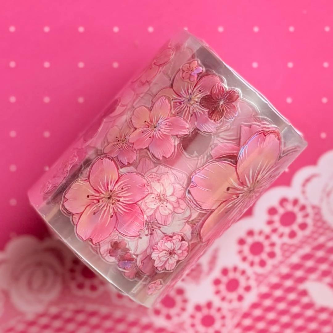 贝壳光 樱时 ダイカット加工 6cm×5m 海外マスキングテープ　海外マステ　桜