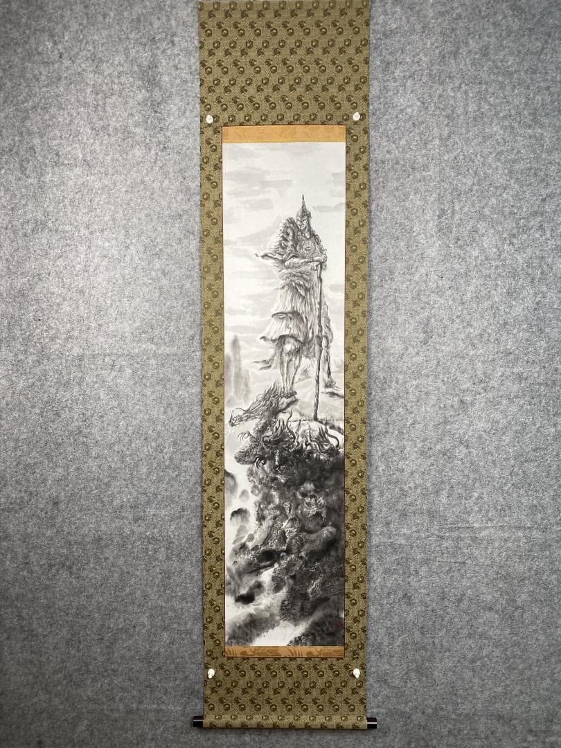 絵師白道【真作】『龍神』現代水墨画家 岐阜県生まれ 共箱 掛軸24111720