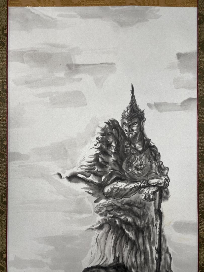 絵師白道【真作】『龍神』現代水墨画家 岐阜県生まれ 共箱 掛軸24111720