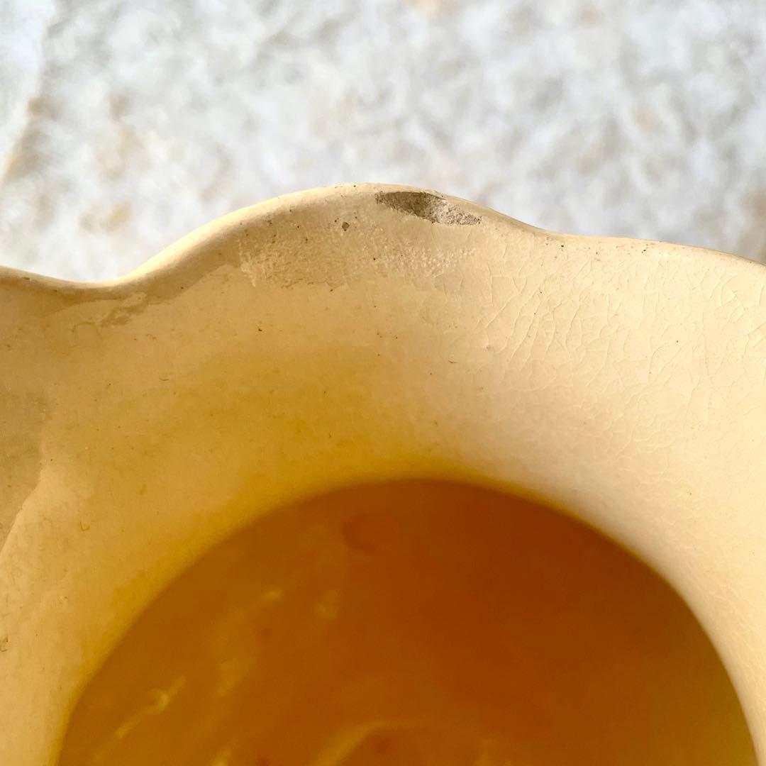 【希少】マーガレットレリーフ蓋付きピシェ ボルドー窯　フランスアンティーク