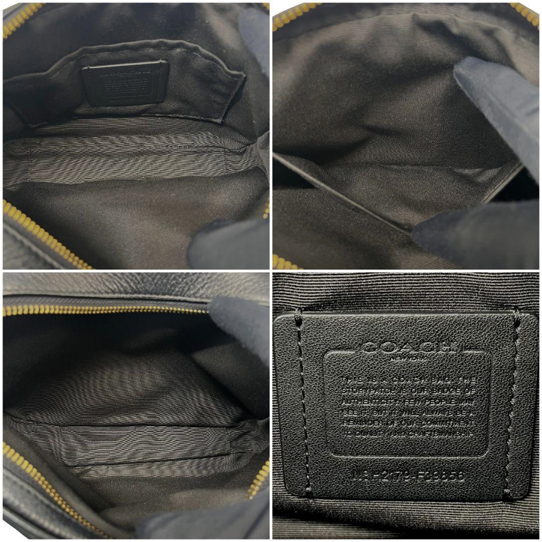 極美品　コーチ　ジェス　2層　ショルダーバッグ　レザー　シボ革　斜め掛　ブラック